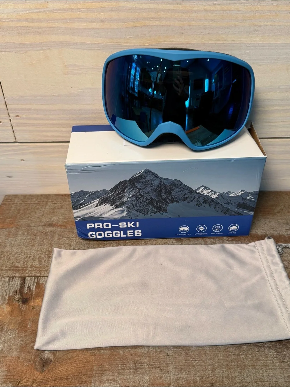 Blue Kids Ski Goggles - Youth Snowboarding Sunglasses